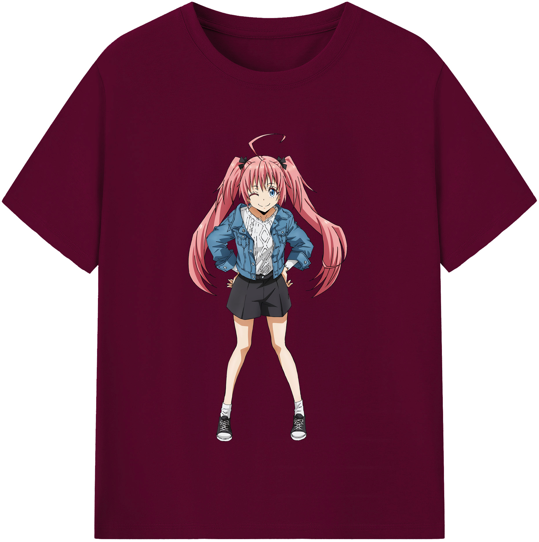 （画像用） 転スラ Regarding Reincarnated to Slime レディースカジュアルプリントTシャツ（綿100％）